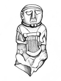 Stone Effigy of Gaulish Bard